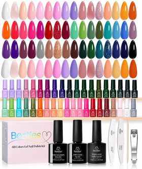 beetles Gel Nail Polish Set with 48 colours displayed