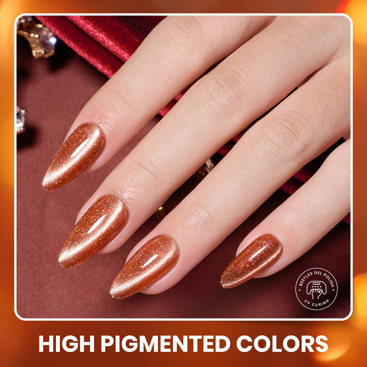 beetles Gel Nail Polish Set with deep reds and burnt oranges