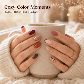 beetles Gel Nail Polish Set with sparkling gold and copper glitter