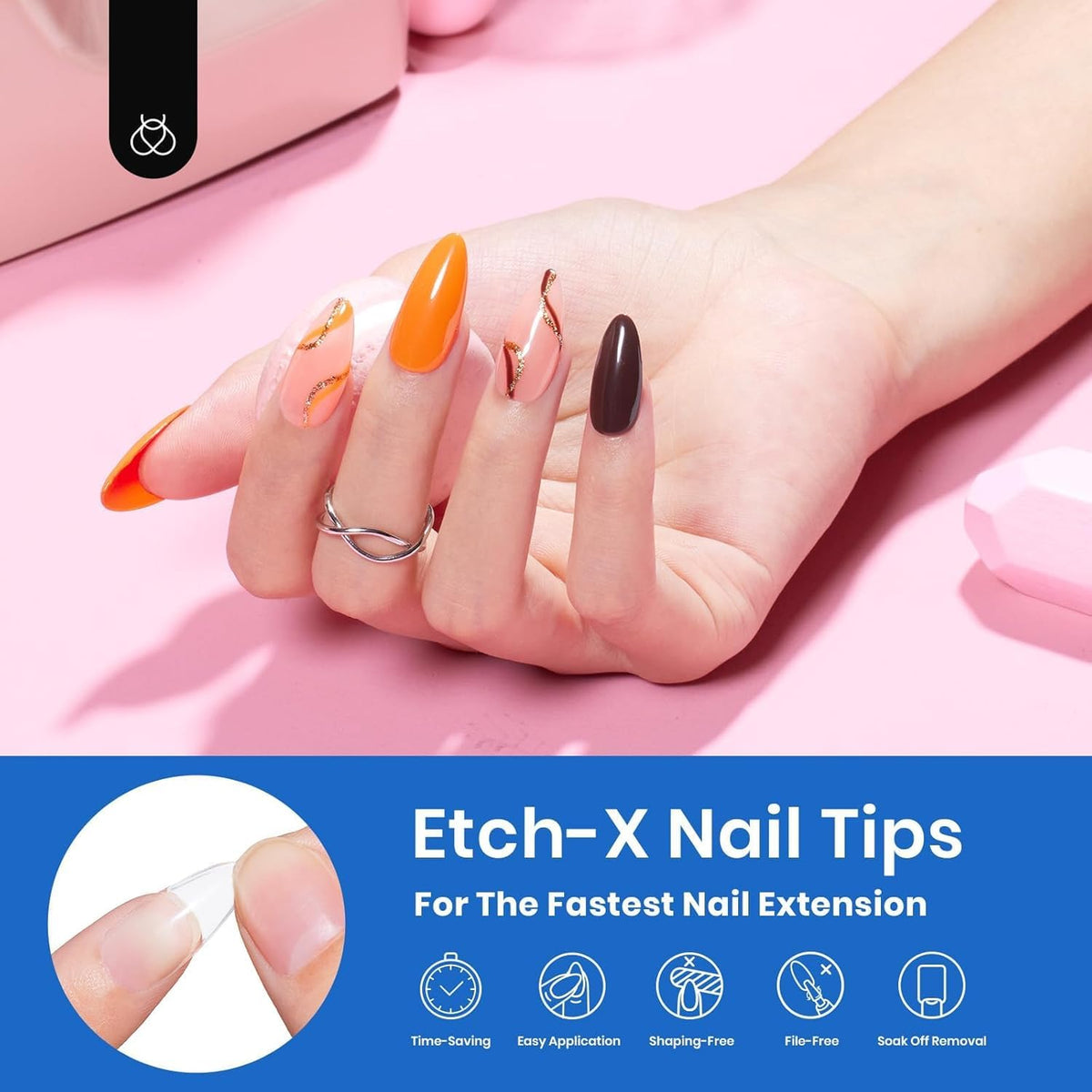 beetles Gel Nail Tips 504Pcs in use on nails