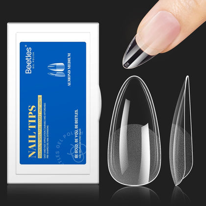beetles Gel Nail Tips 504Pcs medium almond front view