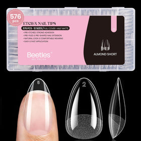 Beetles Gel Nail Tips 576Pcs Short Almond front view