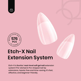 Beetles Gel Nail Tips 576Pcs Short Almond side view