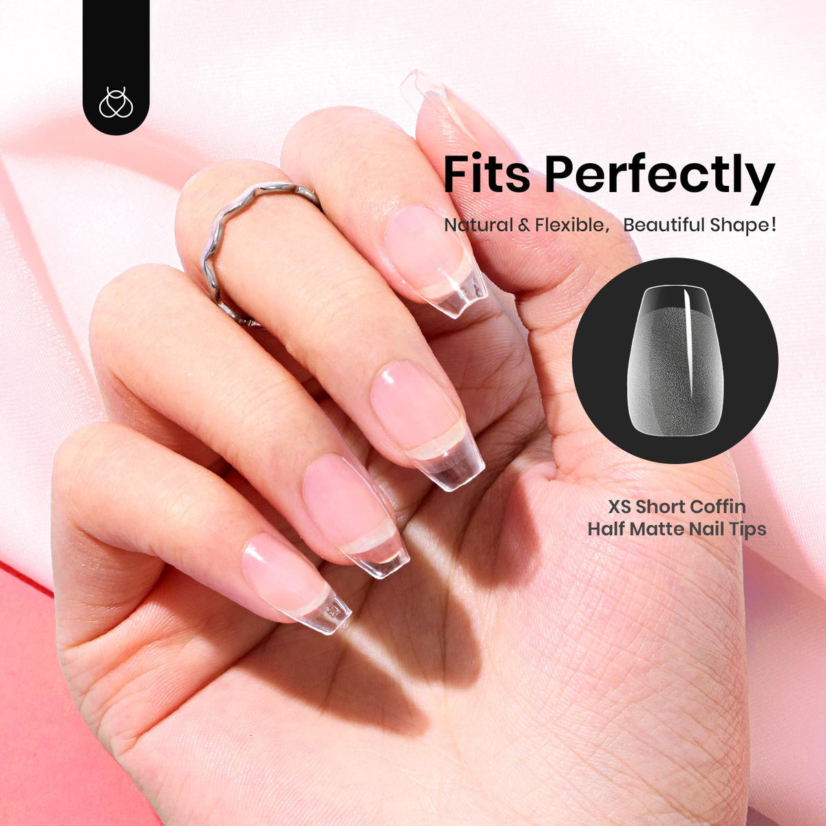 beetles Gel Nail Tips displayed with nail glue