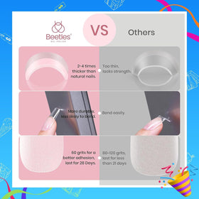beetles Gel Nail Tips Etch-X square short 288Pcs close-up of tips