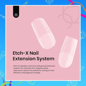 beetles Gel Nail Tips Etch-X square short 288Pcs in use on nails