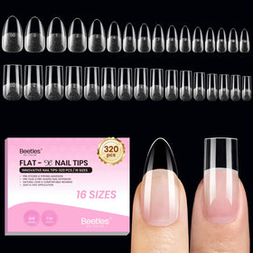 Beetles Gel Nail Tips Flat-X Almond Square Medium 320pcs front view