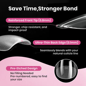 Beetles Gel Nail Tips Flat-X Almond Square set with accessories