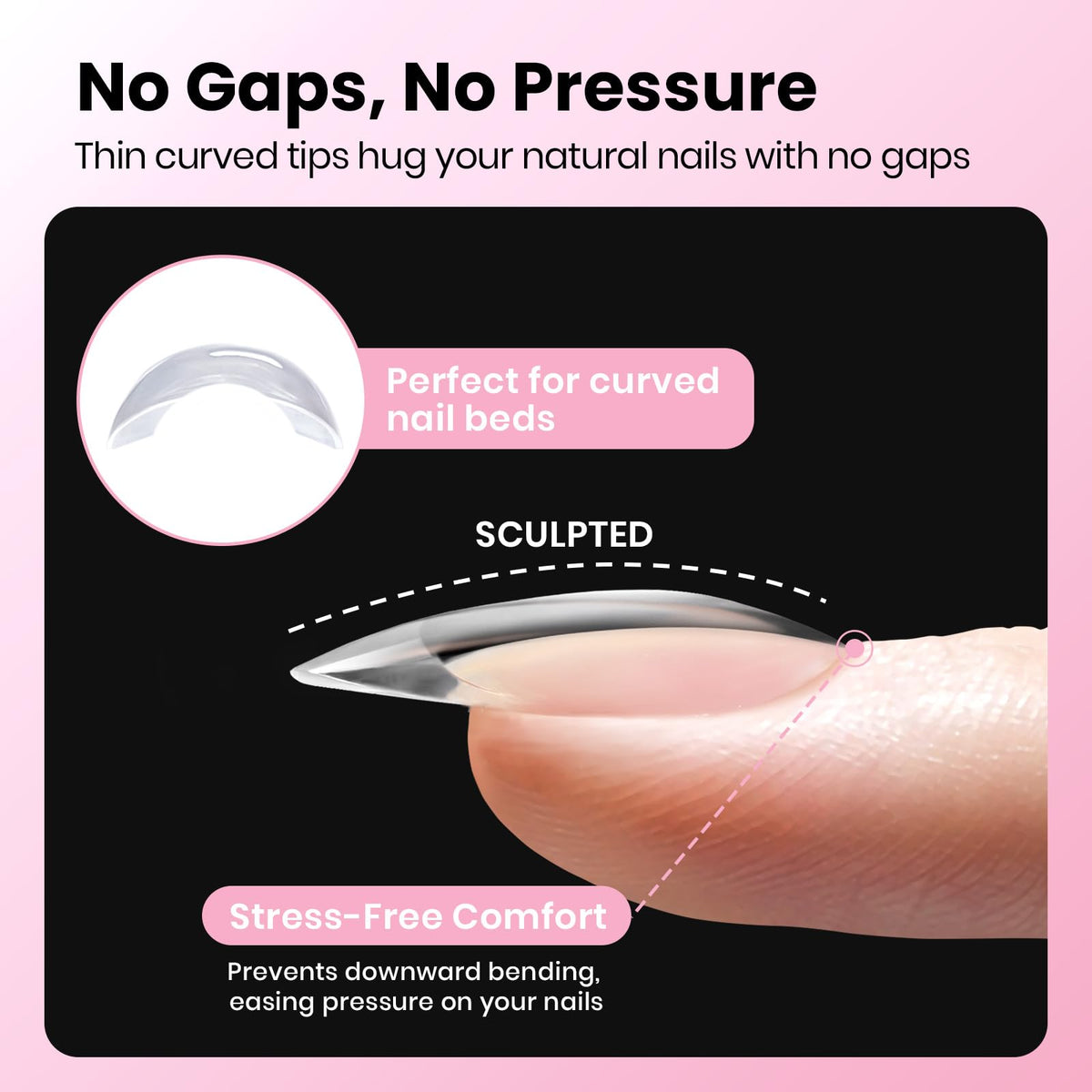 beetles Gel Nail Tips Flat-X Coffin Short application demonstration