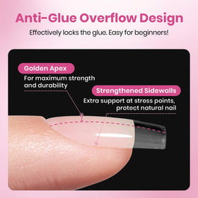 beetles Gel Nail Tips Flat-X Coffin Short on a nail art display