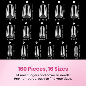 beetles Gel Nail Tips Flat-X Coffin Short side view