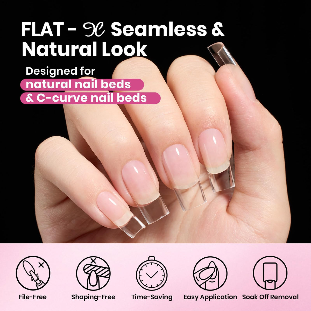 Beetles Gel Nail Tips Flat-X in packaging