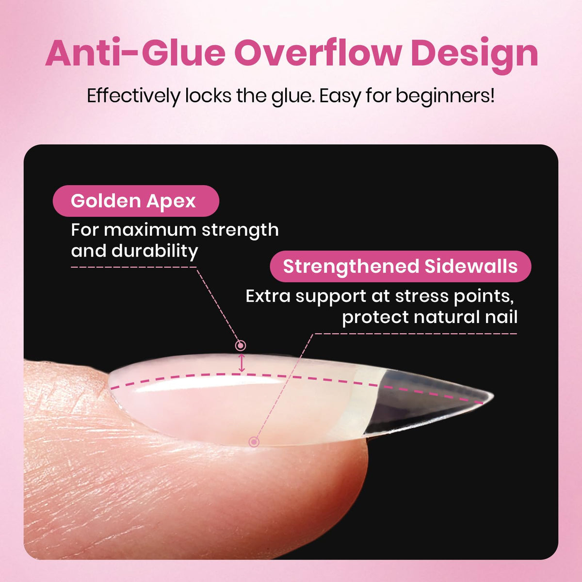 Beetles Gel Nail Tips Flat-X showing the gentle arc design