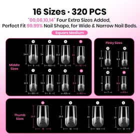 beetles Gel Nail Tips Flat-X Square applied on nails