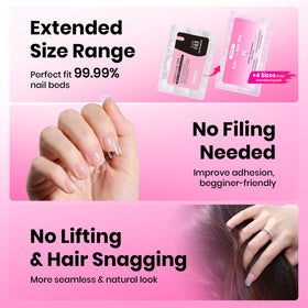 beetles Gel Nail Tips Flat-X Square displayed with nail glue