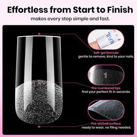 beetles Gel Nail Tips Flat-X Square in use during nail art