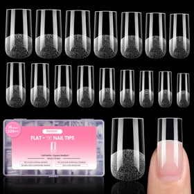 beetles Gel Nail Tips Flat-X Square Medium 320pcs front view