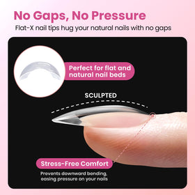 beetles Gel Nail Tips Flat-X Square Medium close-up of texture