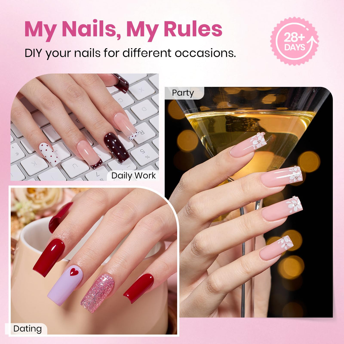 beetles Gel Nail Tips Flat-X Square Medium packaging