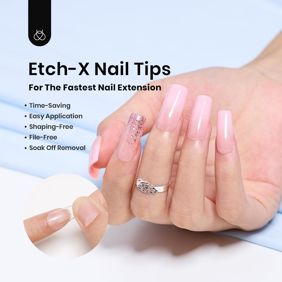 Beetles Gel Nail Tips in use during a DIY manicure