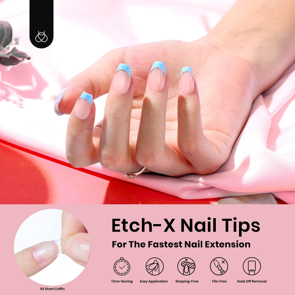beetles Gel Nail Tips in use on nails