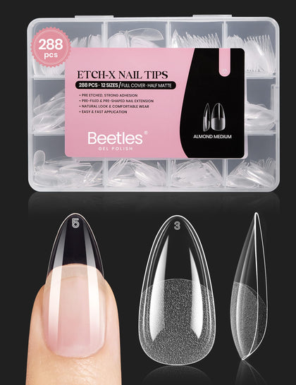 beetles Gel Nail Tips Medium Almond 288 PCS front view