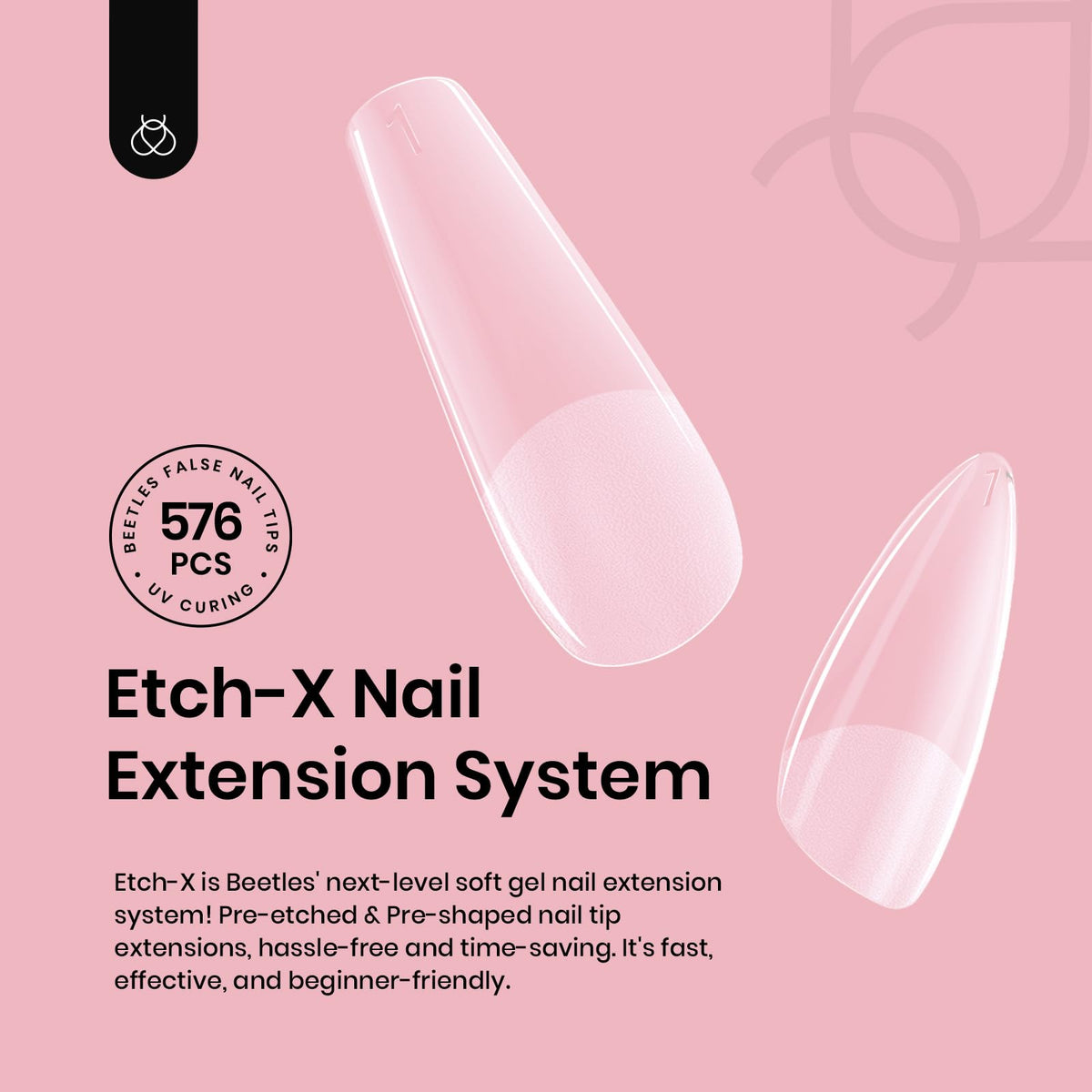 beetles Gel Nail Tips showing various sizes