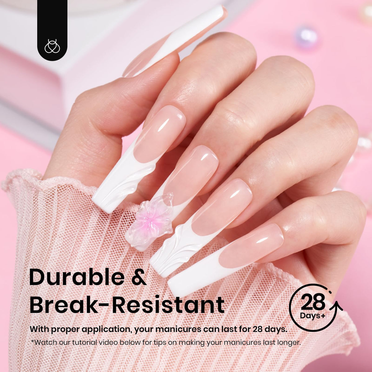 beetles Gel Nail Tips with nail glue application
