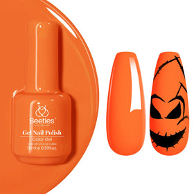 beetles Gel Polish 15ml Bright Coral Orange with nail art tools