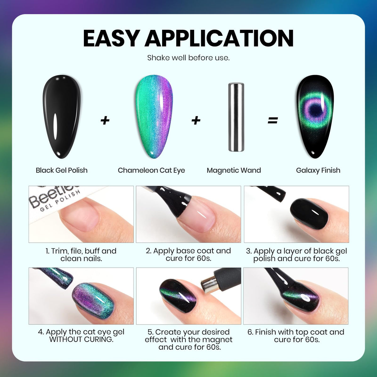 beetles Gel Polish 15ML Cat Eye Nail Polish close-up of brush