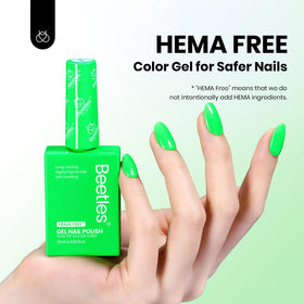 beetles Gel Polish 15ml Green Gel Nail Polish bottle side view