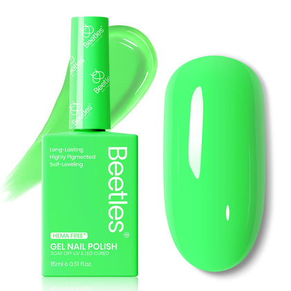 beetles Gel Polish 15ml Green Gel Nail Polish front view