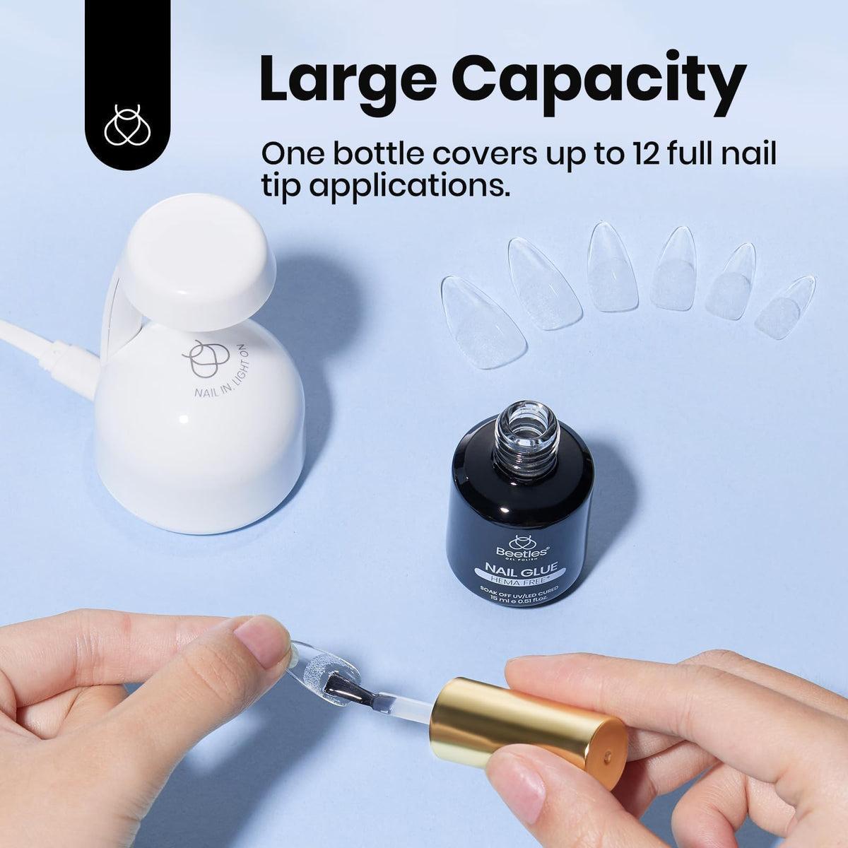 beetles Gel Polish 15ml HEMA-Free Nail Glue Gel with application tools