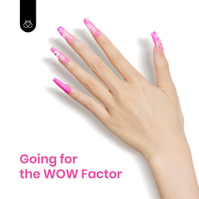 beetles Gel Polish 15ML Hot Pink application on nails