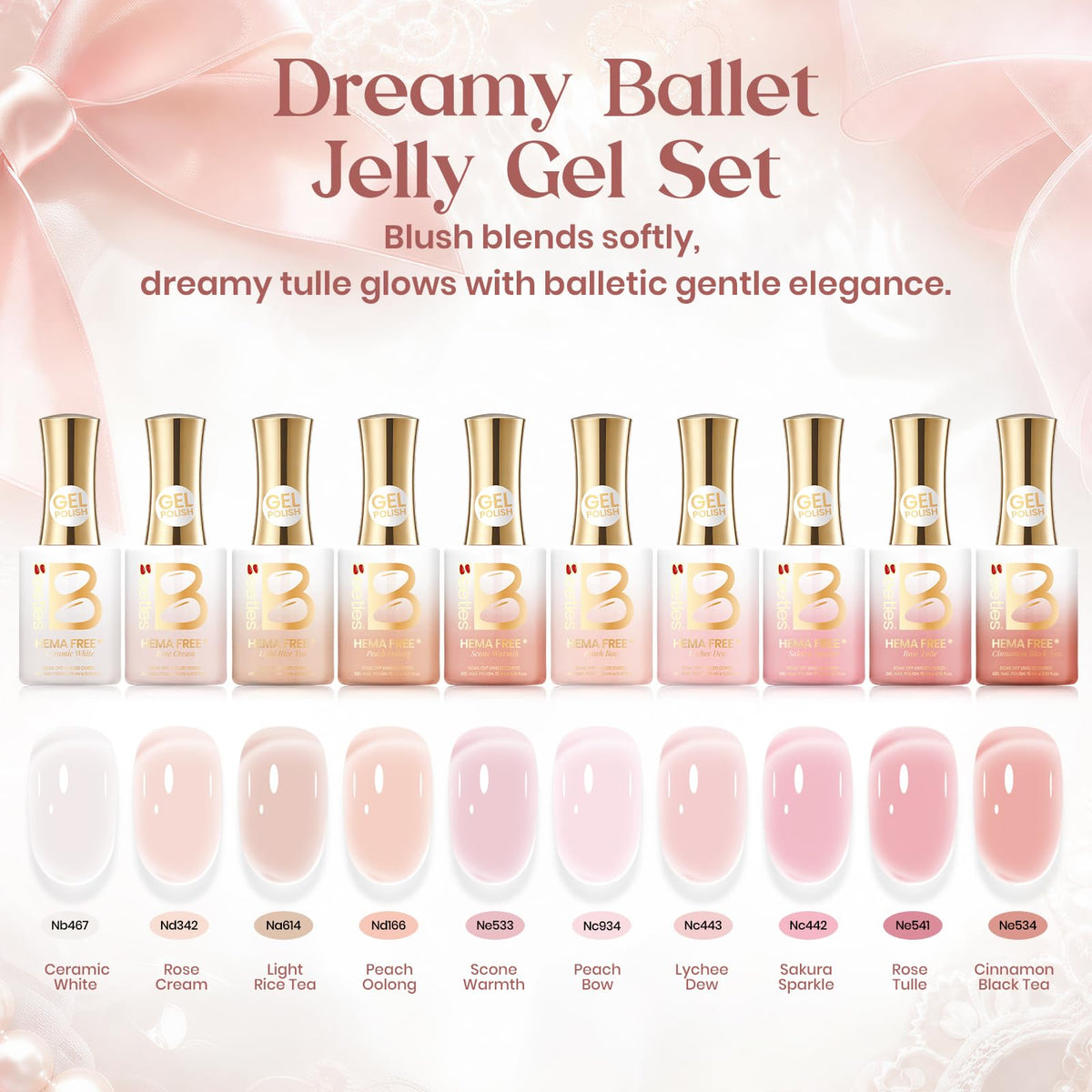 beetles Gel Polish 15ML jelly gel bottles in assorted nude shades