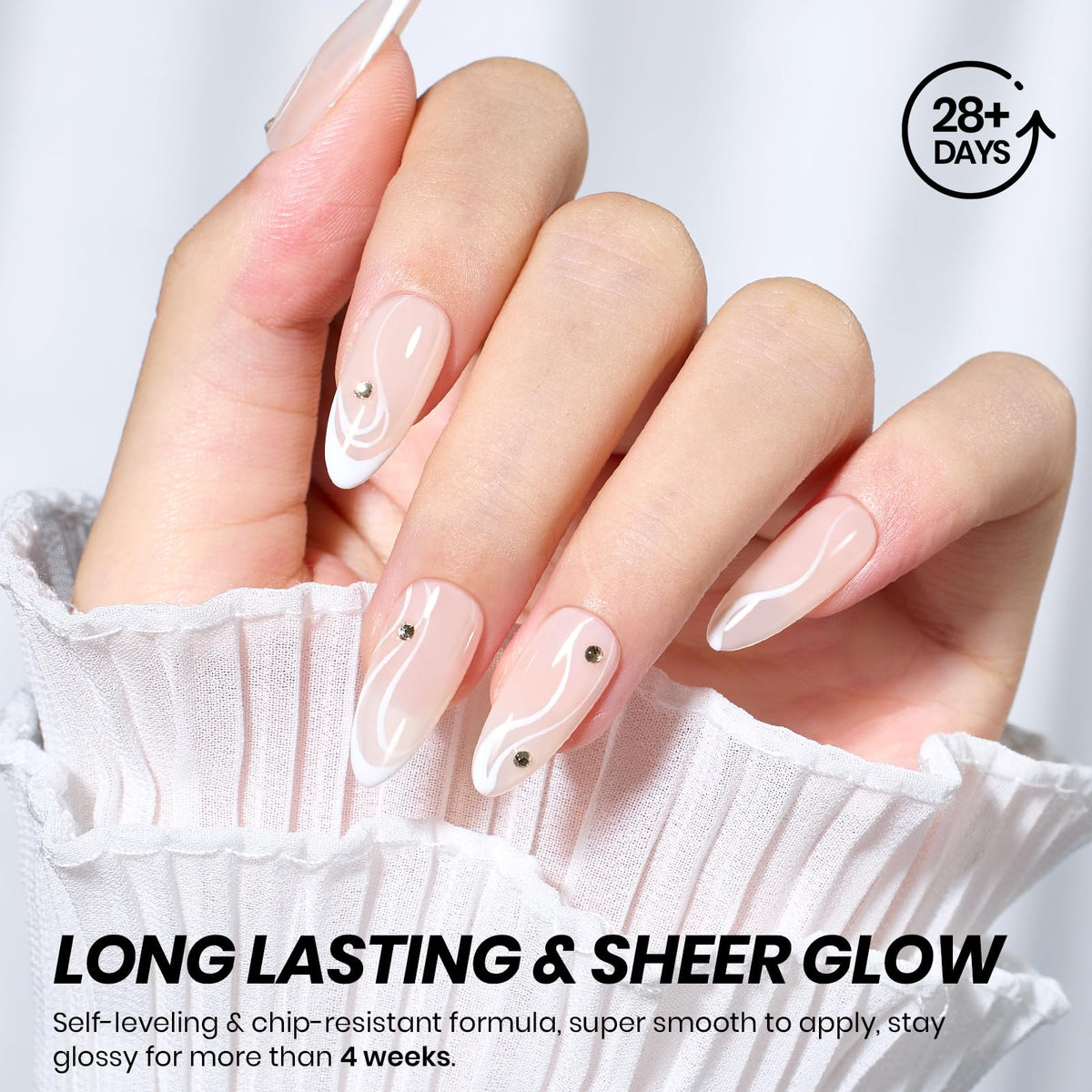 beetles Gel Polish 15ml Jelly Neutral bottle with swatches