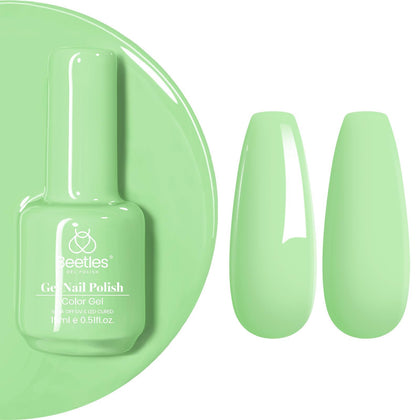 beetles Gel Polish 15ML light green gel nail polish front view