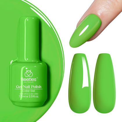 beetles Gel Polish 15ML Lime Green Gel Nail Polish front view