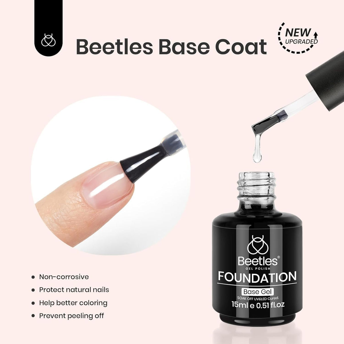beetles Gel Polish 15ml matte gel top coat bottle