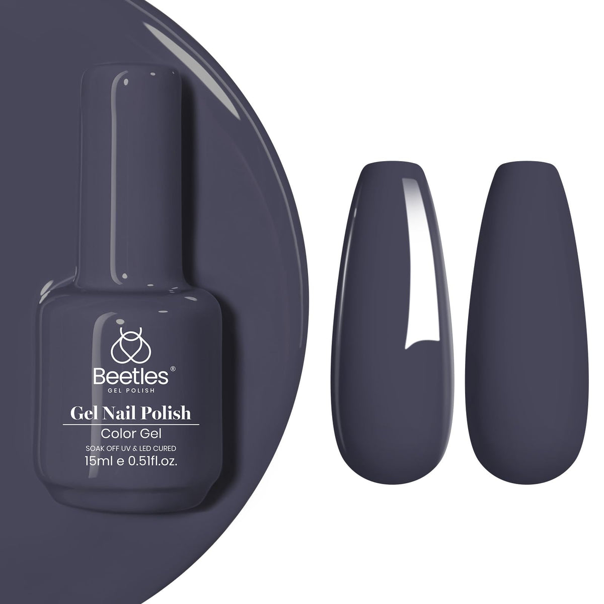 beetles Gel Polish 15ML Navy Crown Blue front view