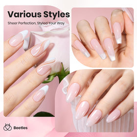 beetles Gel Polish 15ML Nude Pink Gel Nail Polish application process