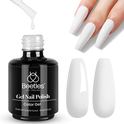 beetles Gel Polish 15ml white gel nail polish front view