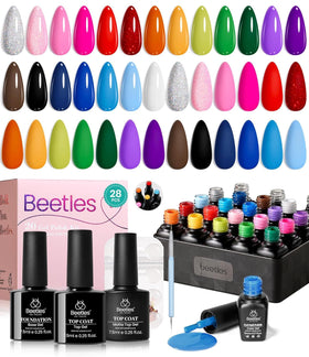 beetles Gel Polish 20 Colour Blokecore set with bottles and accessories
