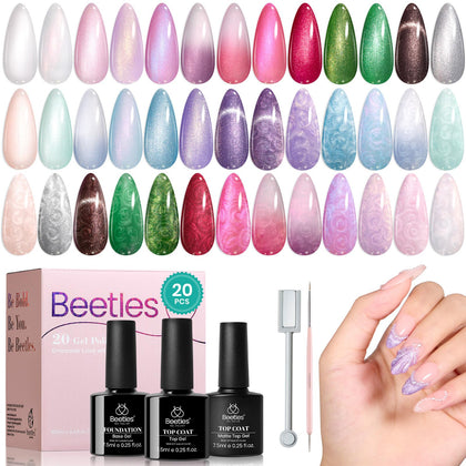 Beetles Gel Polish 20 Colour Pastel Set with packaging