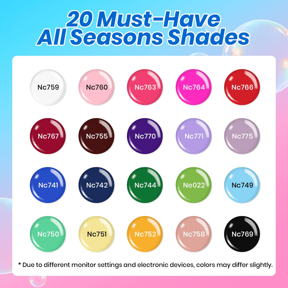 beetles Gel Polish 20 colours bottles display