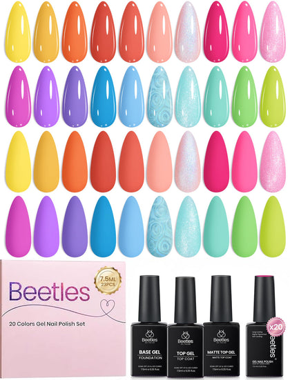 beetles Gel Polish 20PCS bright colour gel nail polish set front view