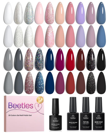 beetles Gel Polish 23PCS set with 20 mini gel polish bottles