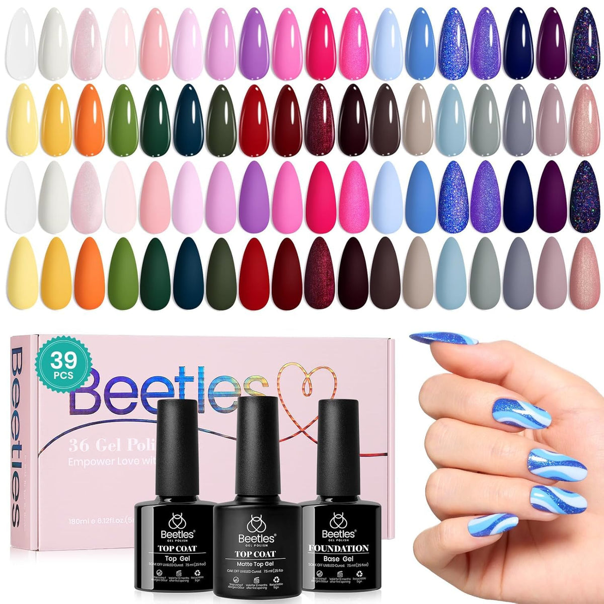 beetles Gel Polish 36 Colour Gel Nail Polish Set front view