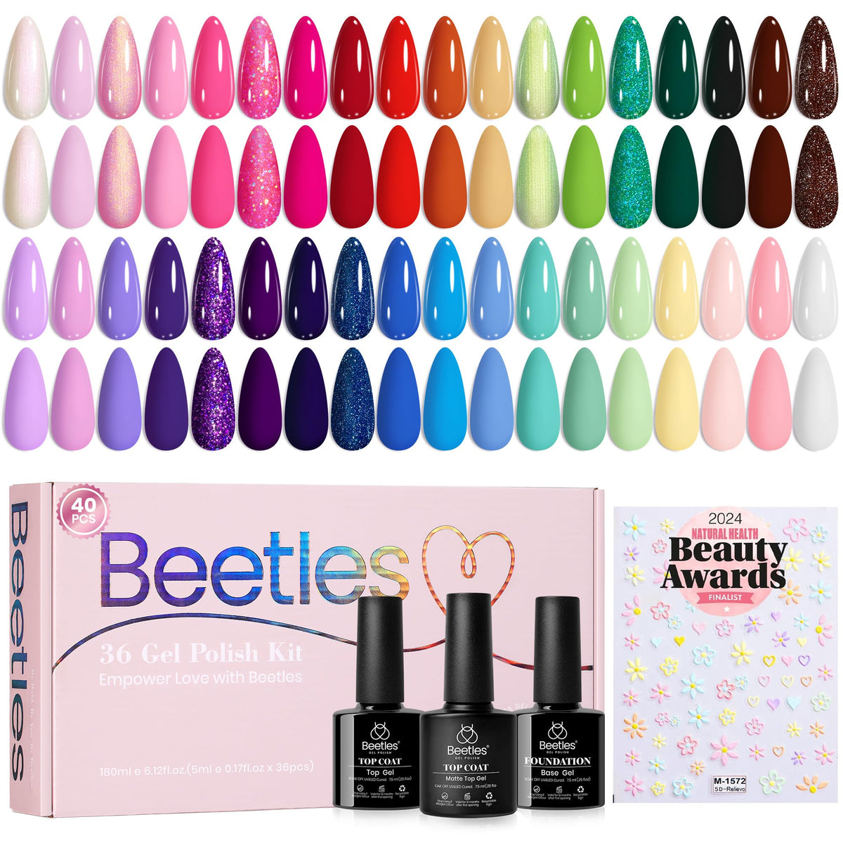 beetles Gel Polish 40 PCS Verse of Flower Garden Set front view