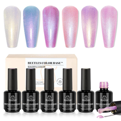 Beetles Gel Polish 6 Colours Rubber Base Gel Nail Polish front view
